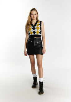 MYMO gebreide trui Dames Zwart wit veelkleurig - maat M Zwart/Veelkleurig