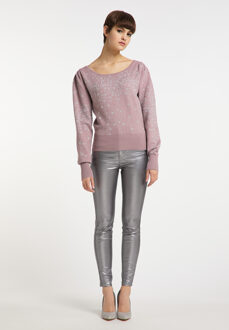 MYMO Gebreide trui Nolie Dames Mauve zilver - maat Stoffig Roze