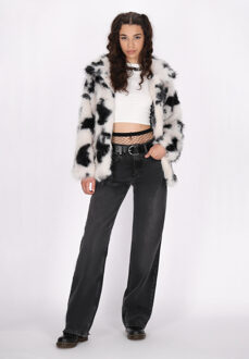 MYMO Jas Dames wit zwart Wit/Zwart