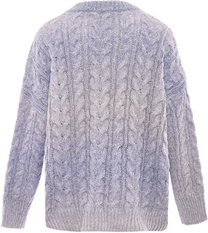 MYMO Jumper Dames Blauw wol wit - maat XL/2XL Lichtblauw