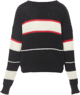 MYMO Jumper Dames ZWART GEBROKEN WIT KORAAL - maat XS/S