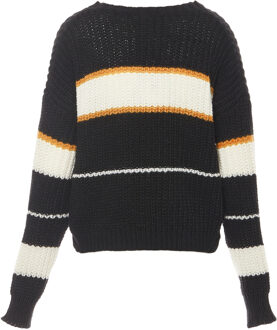 MYMO Jumper Dames ZWART GEBROKEN WIT ORANJE - XL/2XL