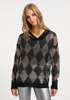 MYMO Jumper Dames zwart roze Zwart en roségoud - XL/2XL