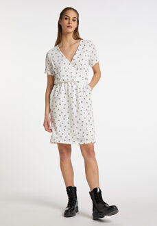 MYMO Jurk met kersenprint Nolie Dames wolwit Gebroken wit - S