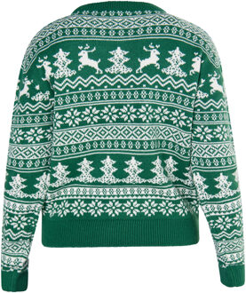 MYMO Kersttrui Dames Groen Wit Wit/Groen - XS