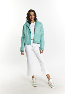 MYMO Licht gewatteerd blousonjack Dames Lagune Munt - maat XS Turquoise
