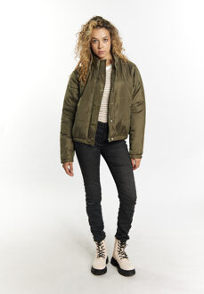 MYMO Licht gewatteerd blousonjack Dames militaire olijf - maat M