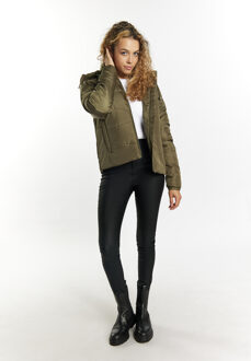 MYMO Licht gewatteerd jack Dames militaire olijf - XS
