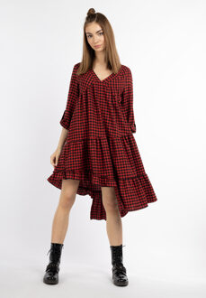 MYMO midi-jurk Dames zwart/rood - XS