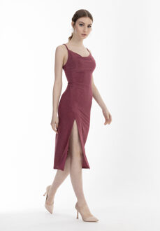 MYMO Midi-jurk met bandjes Dames roze - M/L