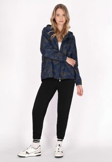 MYMO Oversized anorak Dames Donkergrijze marinecamouflage - maat XS Blauw/Donkergrijs