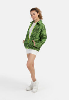 MYMO Oversized blouson Dames Neongroen Zwart - maat XS