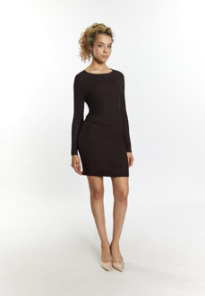 MYMO Rugloze trui Dames donkerbruin Donker Bruin - XS