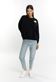 MYMO Sweatshirt met applicatie Dames zwart - XS