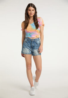 MYMO T-shirt Dames Blauw Veelkleurig - maat S