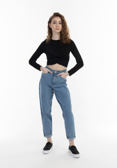 MYMO Topje met lange mouwen Dames zwart - M/L