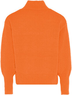 MYMO Trui met bloemenborduursel Dames oranje - XL/2XL