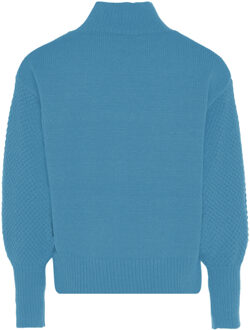 MYMO Trui met bloemenborduursel Dames turkoois Turquoise