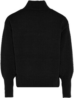 MYMO Trui met bloemenborduursel Dames zwart - XL/2XL