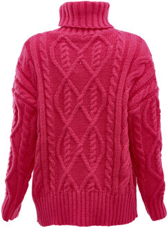 MYMO Trui met coltrui Dames fuchsia