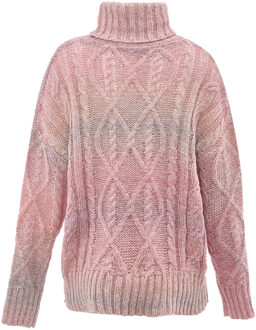 MYMO Trui met coltrui Dames roze geel - maat M/L Rosé