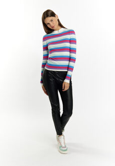 MYMO Trui met ribbels Dames Wol Wit Veelkleurig Gebroken wit - XS