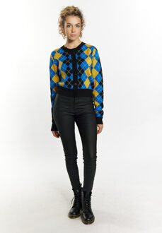 MYMO Vest Dames Zwart Blauw Veelkleurig