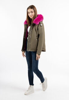 MYMO winterjas houduwarm Dames Olijf violet - M