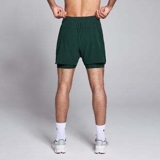 MYPROTEIN MP 2-in-1-trainingsshort met binnenbeenlengte van 13 cm voor heren - Smaragdgroen - XXL