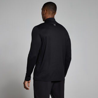 MYPROTEIN MP Active gerasterd shirt met kwartrits voor heren - Zwart - XXXL