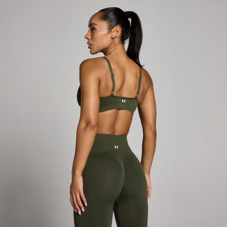 MYPROTEIN MP Dames Tempo Naadloze Ruched Front Sport-BH - Bosgroen - XS