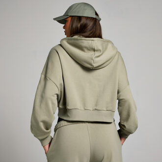 MYPROTEIN MP geropte hoodie met rits en opgestikt motief - Donkersaliegroen - L