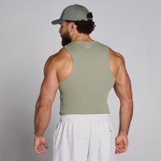 MYPROTEIN MP hemd van ribstof met spieraccentuering voor heren - Donkersaliegroen - L