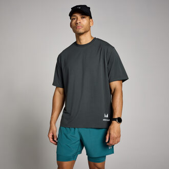 MYPROTEIN MP Heren Hybrid Oversized Grafisch T-Shirt - Gewassen Zwart - L