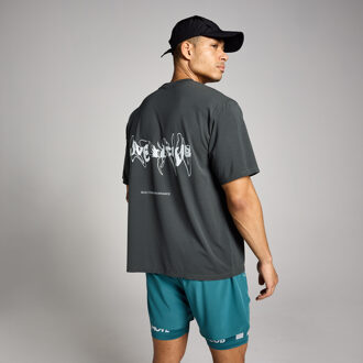 MYPROTEIN MP Heren Hybrid Oversized Grafisch T-Shirt - Gewassen Zwart - M