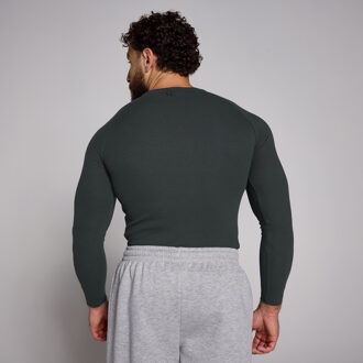 MYPROTEIN MP Origin geribd spieraccentuerend shirt met lange mouwen voor heren - Verwassen zwart - XS