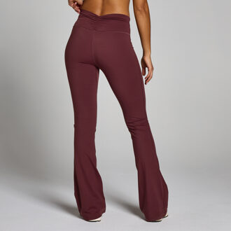 MYPROTEIN MP Tempo legging met geplooide voorzijde en uitlopende pijpen voor dames - Donkerbessenrood - XXL Paars