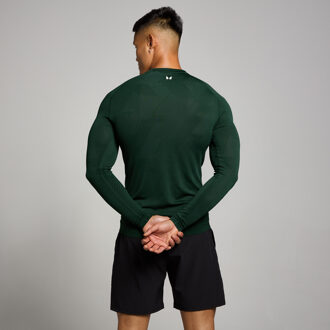 MYPROTEIN MP Tempo naadloze top met lange mouwen en opdruk van pilaar voor heren - Donkersmaragdgroen - S