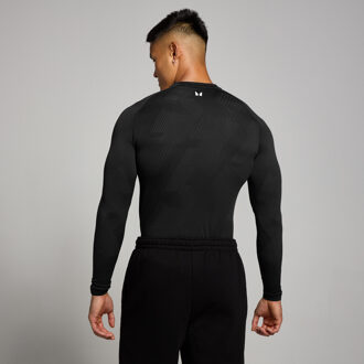 MYPROTEIN MP Tempo naadloze top met lange mouwen en opdruk van pilaar voor heren - Zwart - S