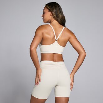 MYPROTEIN MP Tempo sportbeha met ruches - Woestijnzandgeel  - M Huidskleurig