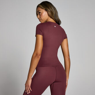 MYPROTEIN MP Tempo T-shirt met nauwsluitende pasvorm en korte mouwen voor dames - Donkerbessenrood - XS Paars