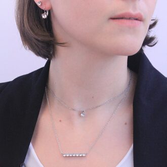 Myriad Birthe Stone-hangers - Zilver en kristal