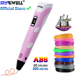 Myriwell 3D Pen DIY 3D Printer Pen Drawing Pens 3d Printing Best for Kids With ABS Filament 1.75mm Christmas Birthday Gift
