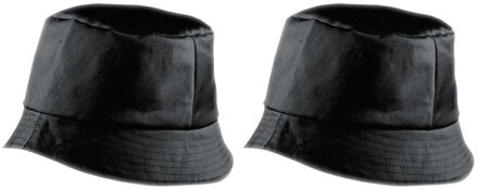 Myrtle Beach 10x stuks vissershoedjes/zonnehoedjes zwart voor volwassenen