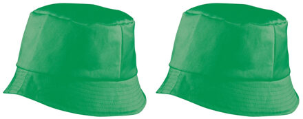 Myrtle Beach 2x stuks vissershoedje/zonnehoedjes groen voor volwassenen