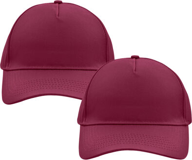 Myrtle Beach Baseball pet/cap - 2x - bordeaux rood - volwassenen - Voordelige caps - katoen