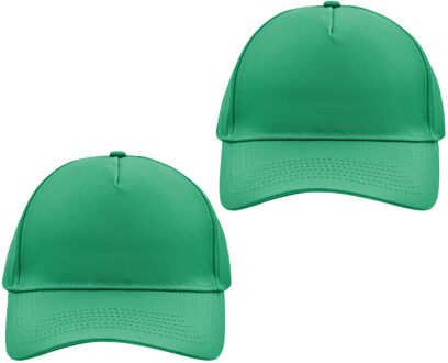 Myrtle Beach Baseball pet/cap - 2x - groen - volwassenen - Voordelige caps - katoen