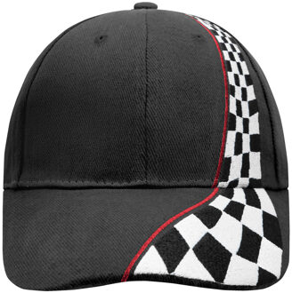Myrtle Beach Baseballcap pet in race coureur thema print - zwart - volwassenen - Formule 1