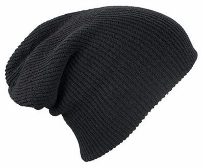 Myrtle Beach Basic Beanie Muts Dames - Zwart - One Size