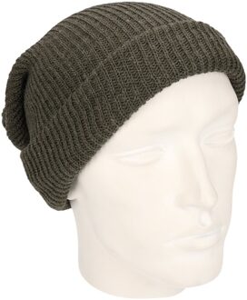 Myrtle Beach Basic beanie muts lang grijs voor heren